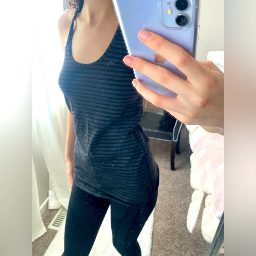 Women's Black Striped Tank Top